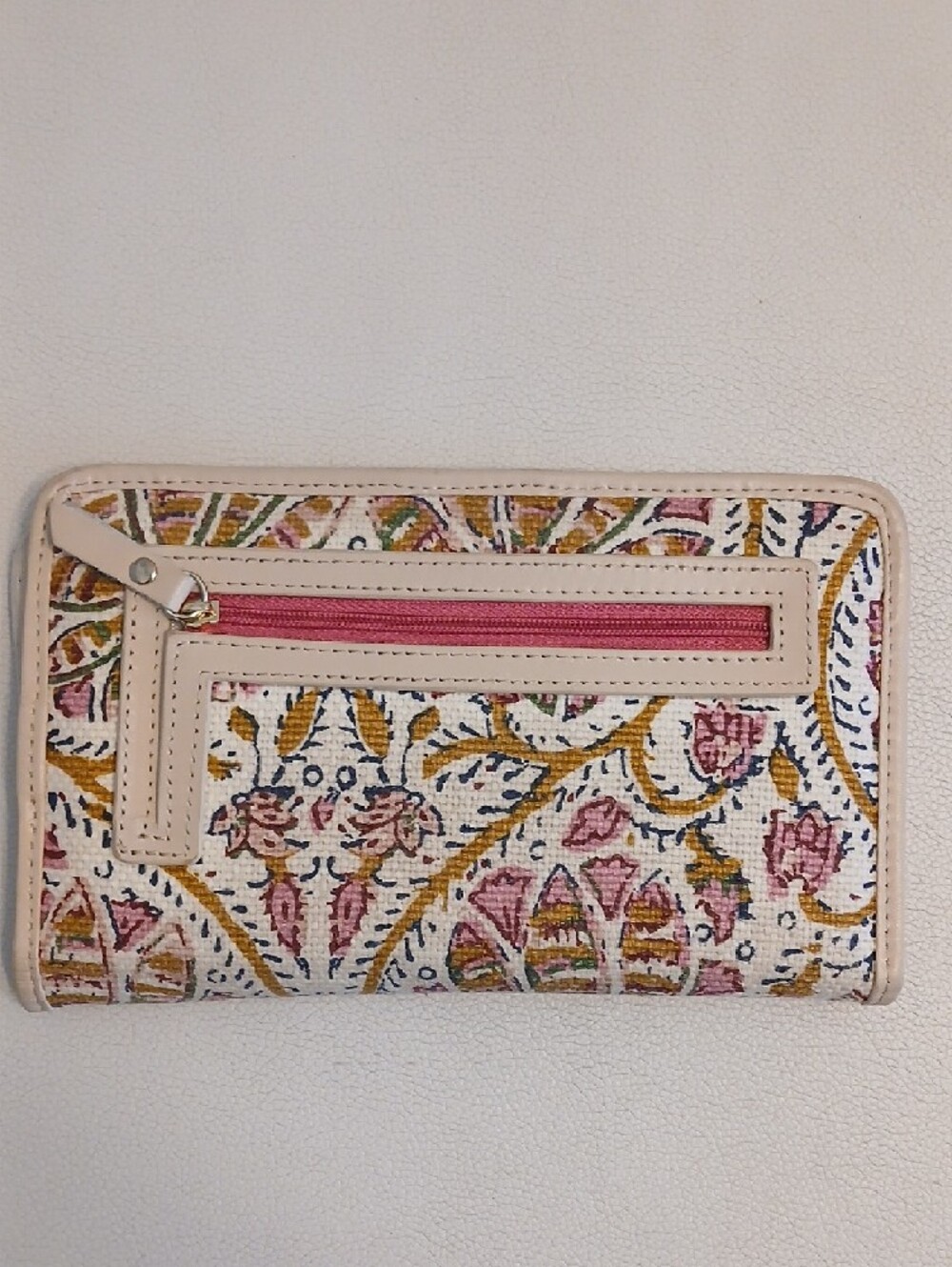 Spartina 449 Floral Printed Wallet in Cream, Pink, Green, Gold - Picture 9 of 10